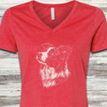 Border Collie Loyalty V-Neck Tee - Heather Red