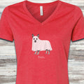 Australian Cattle Dog Boo V-Neck Tee - Heather Red