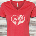 Irish Setter Heart Bond V-Neck Tee - Heather Red