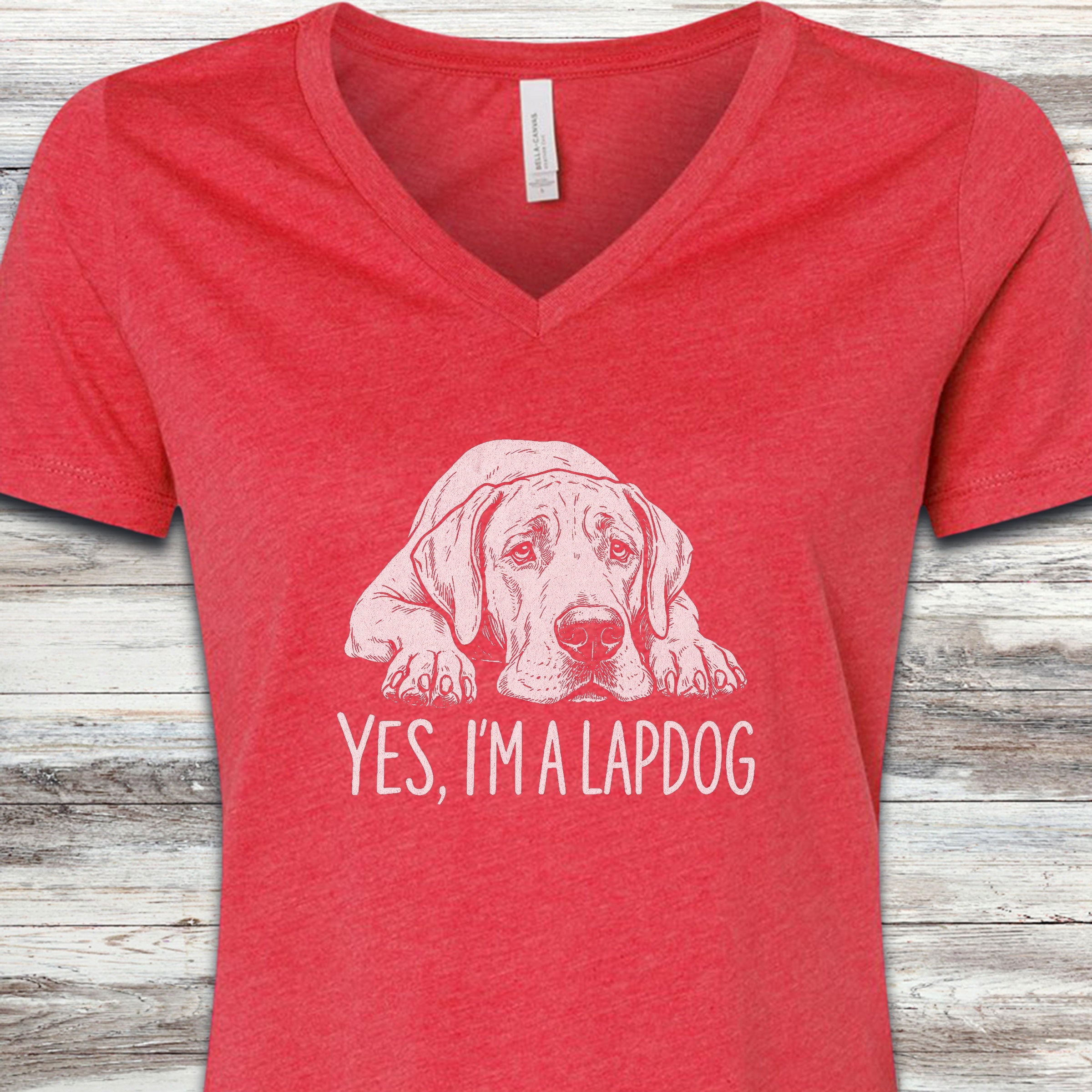 Great Dane Lapdog V-Neck Tee - Heather Red