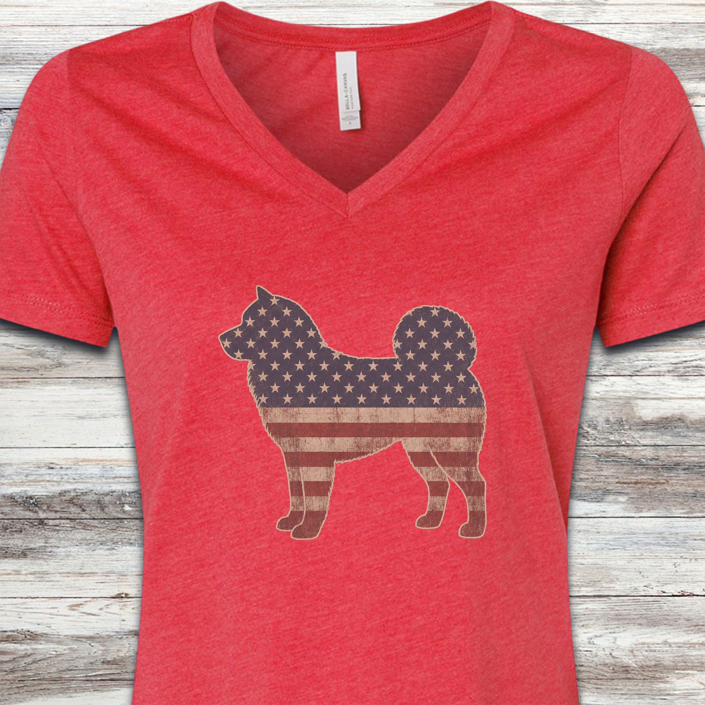 Akita Vintage USA V-Neck Tee - Heather Red
