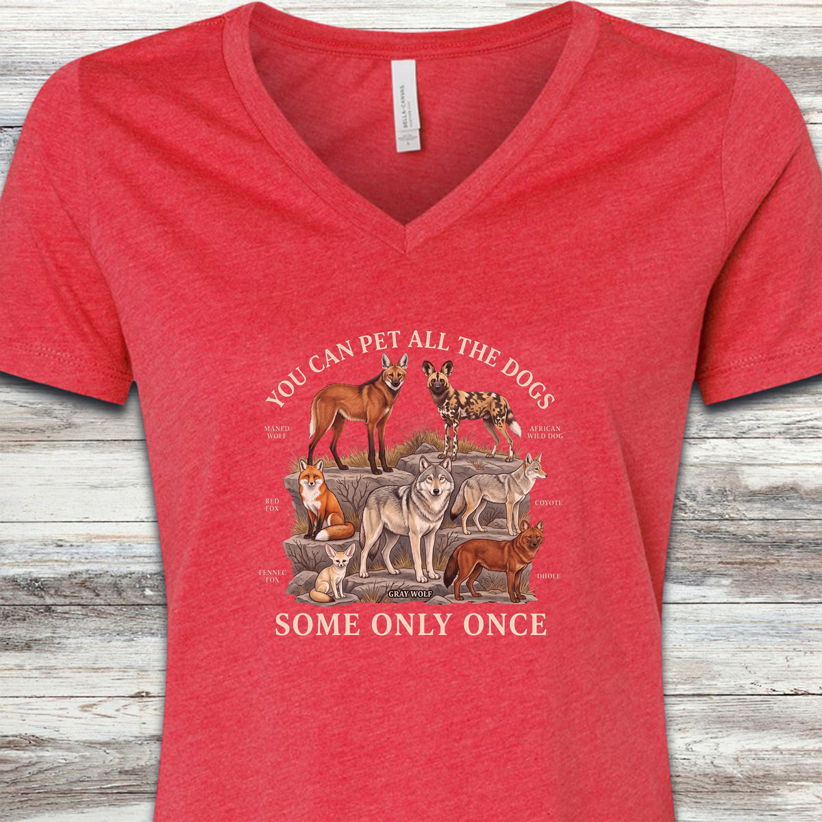 Only Once V-Neck Tee - Heather Red
