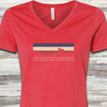 Australian Shepherd USA Sunset V-Neck Tee - Heather Red