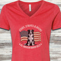 Border Collie All American V-Neck Tee - Heather Red