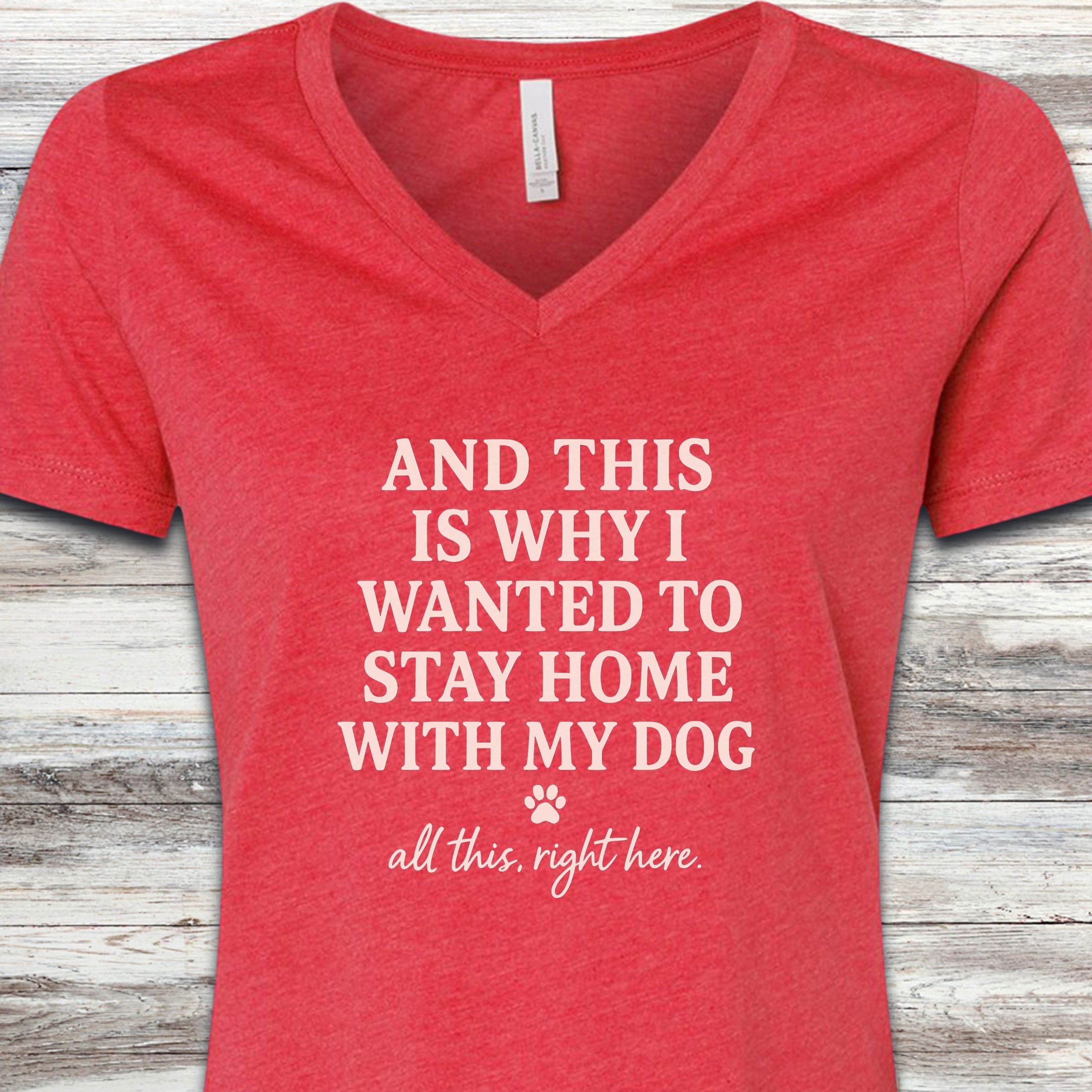 This Is Why V-Neck Tee - Heather Red