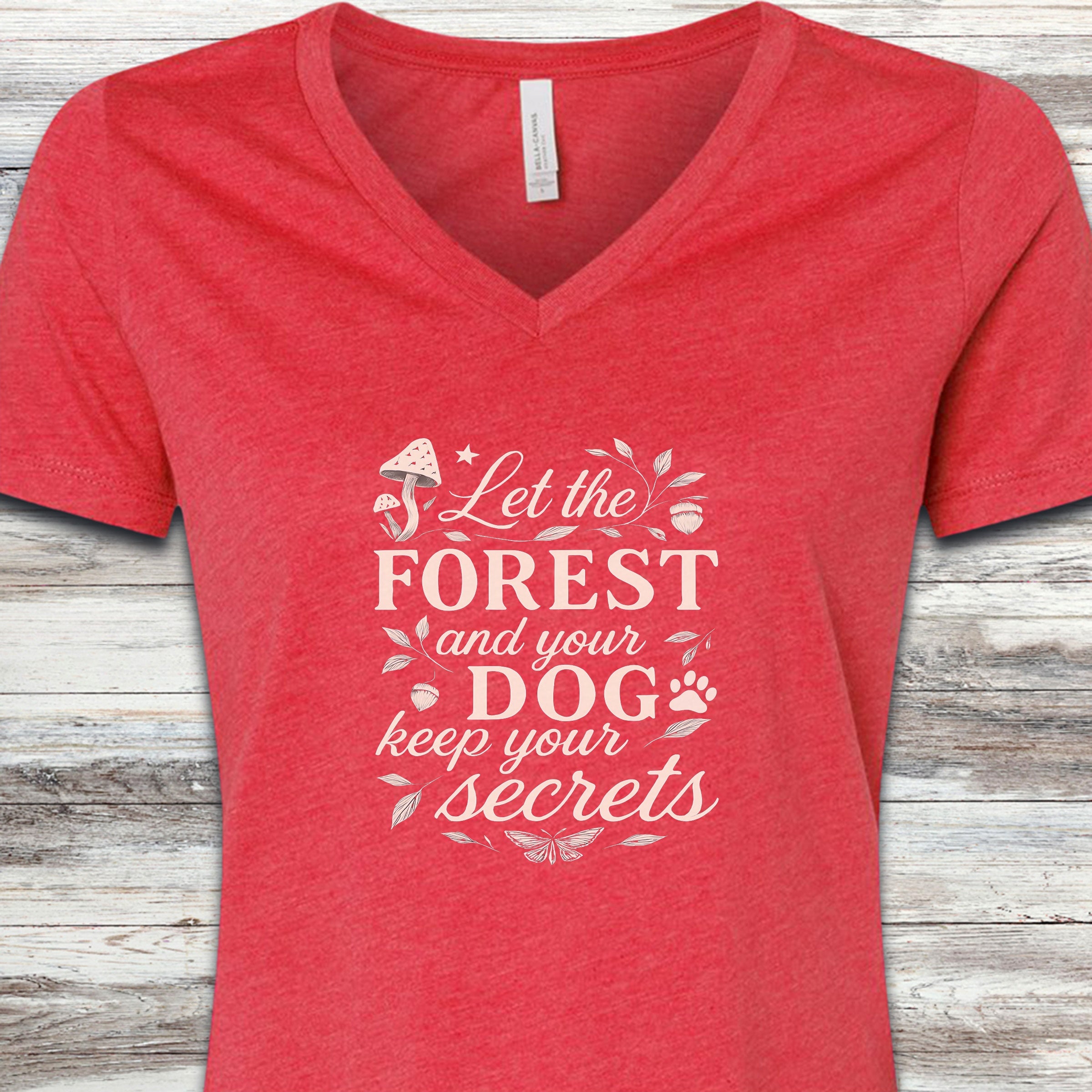 Secrets V-Neck Tee - Heather Red