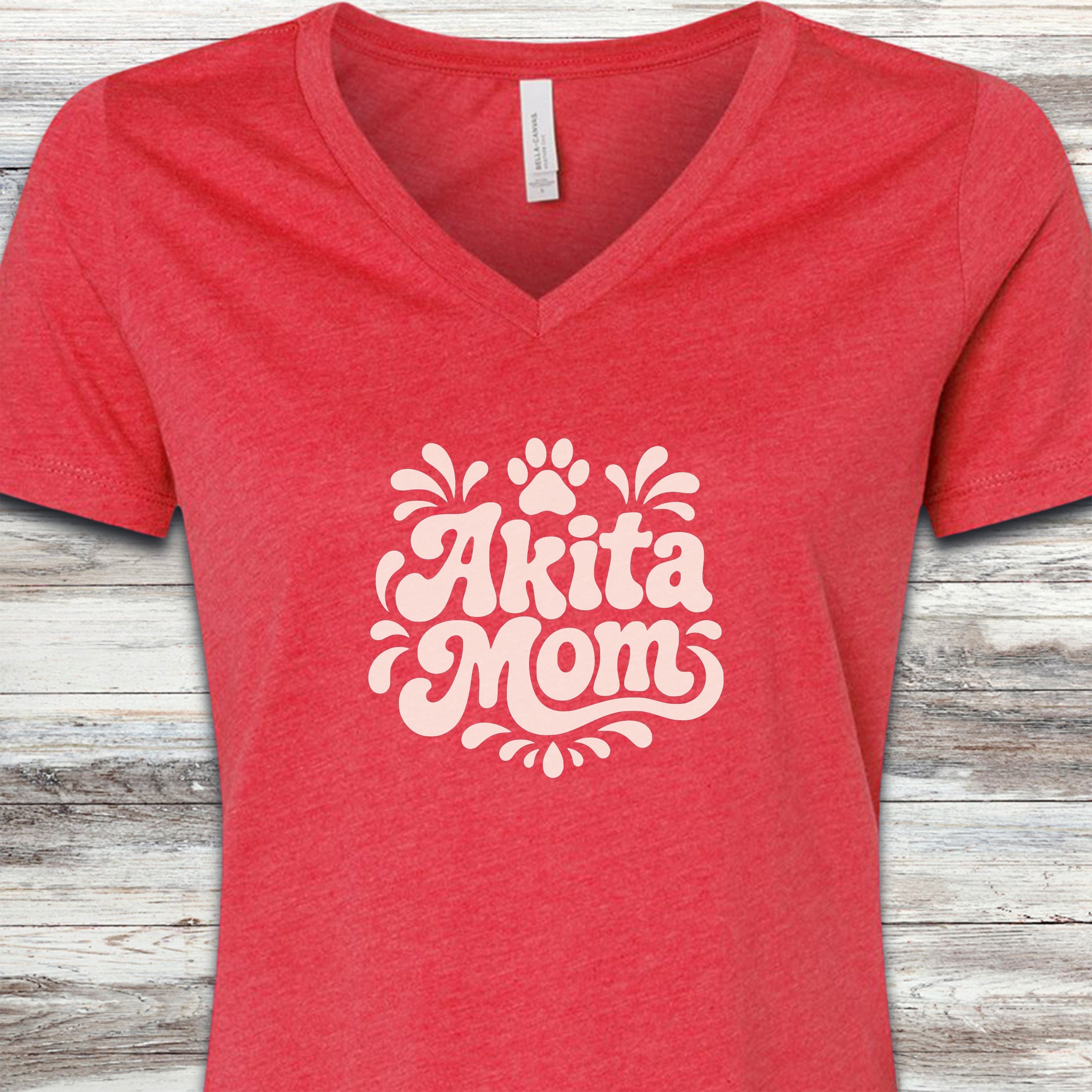 Akita Groovy Mom V-Neck Tee - Heather Red