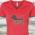West Highland Vintage USA V-Neck Tee - Heather Red