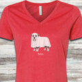 Miniature Schnauzer Boo V-Neck Tee - Heather Red