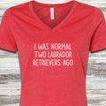 Labrador Retriever Normal V-Neck Tee - Heather Red