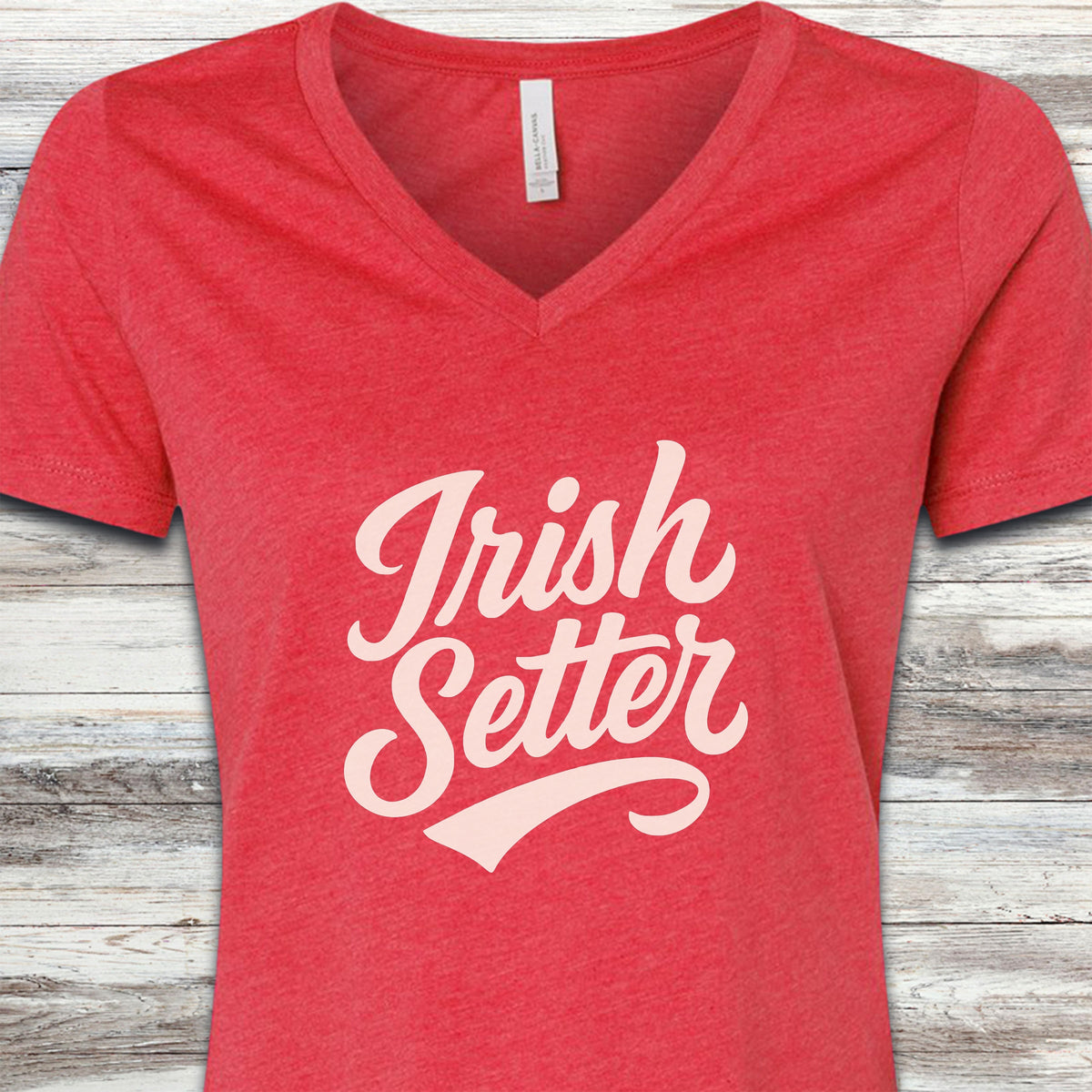 Irish Setter Team V-Neck Tee - Heather Red