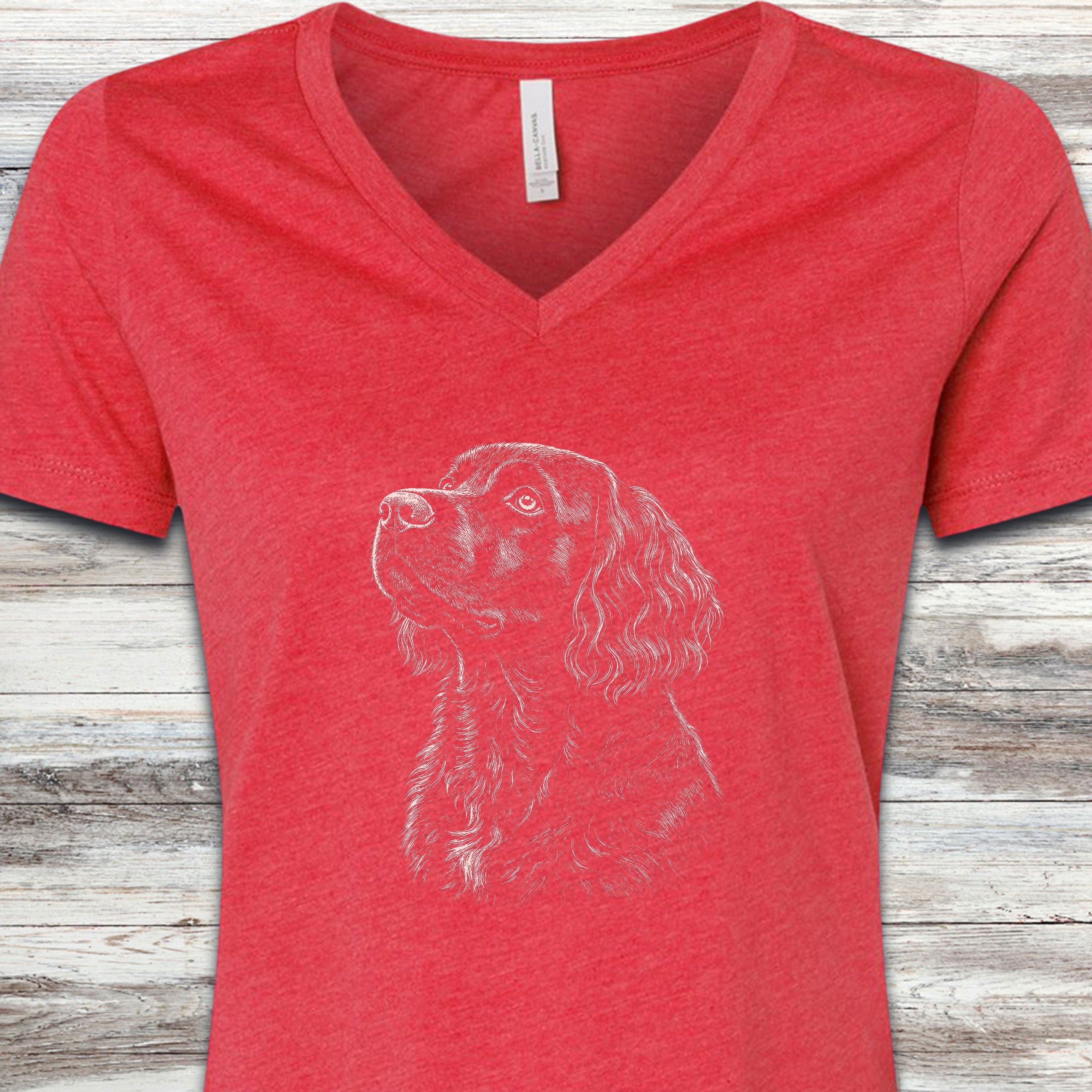 Boykin Spaniel Loyalty V-Neck Tee - Heather Red