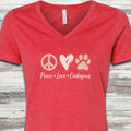 Cockapoo Peace V-Neck Tee - Heather Red