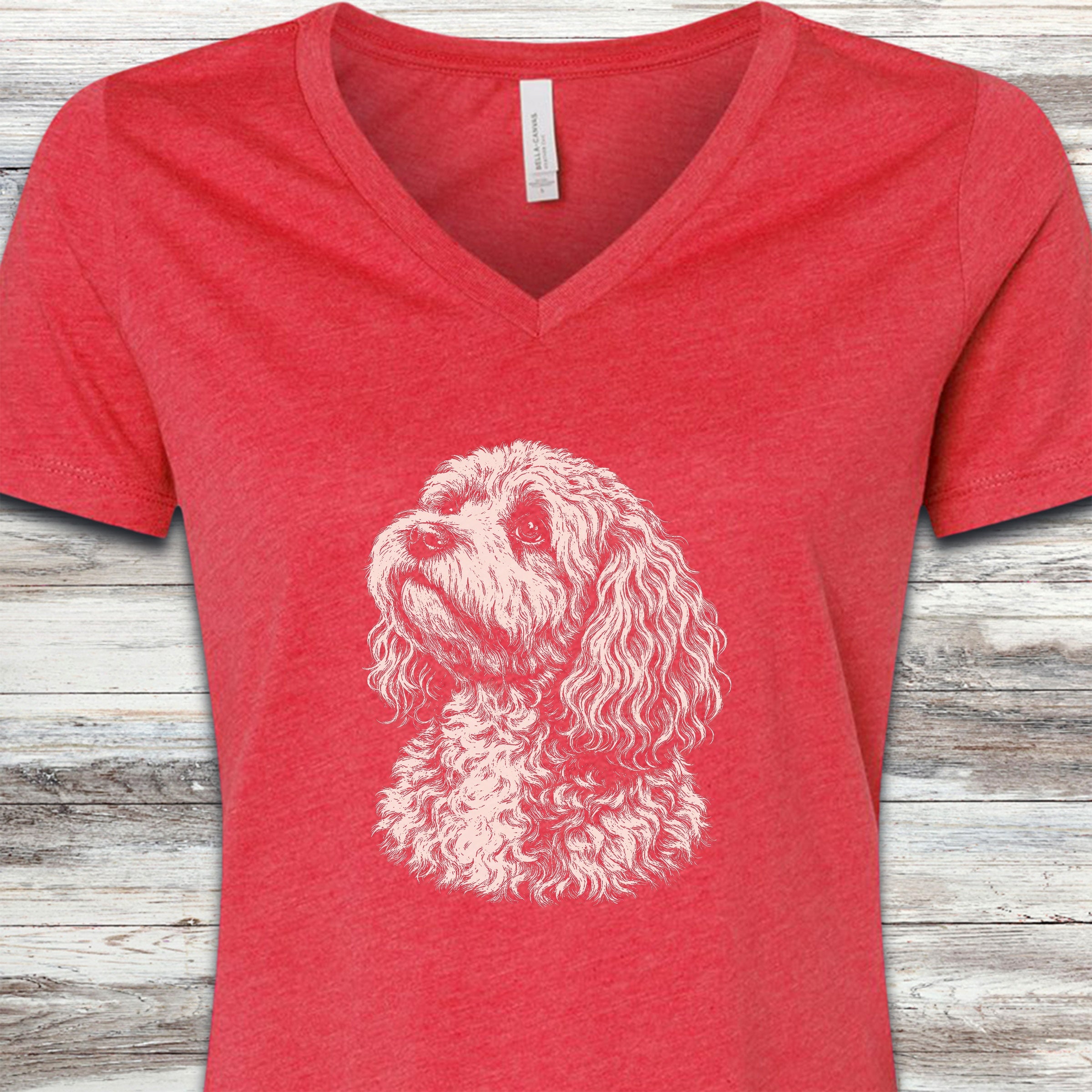 Cockapoo Loyalty V-Neck Tee - Heather Red