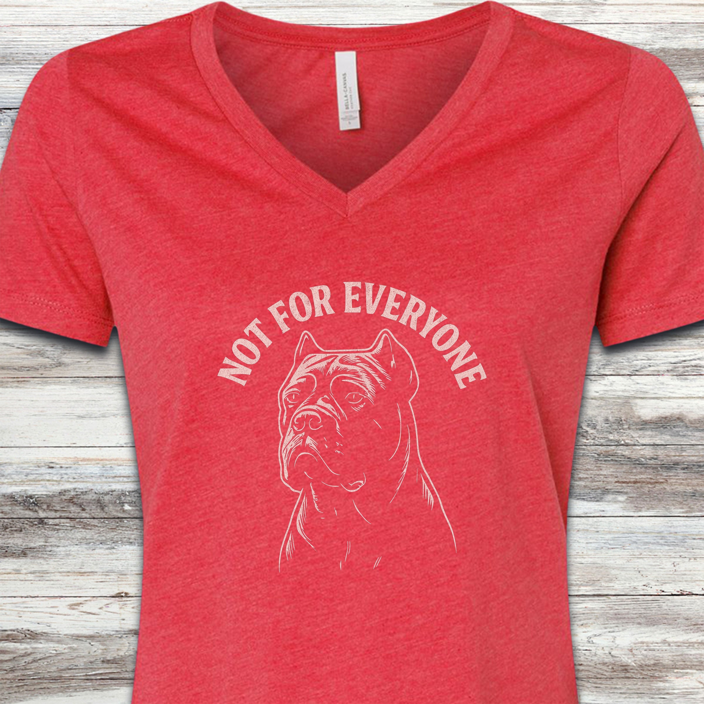Cane Corso Not Everyone V-Neck Tee - Heather Red