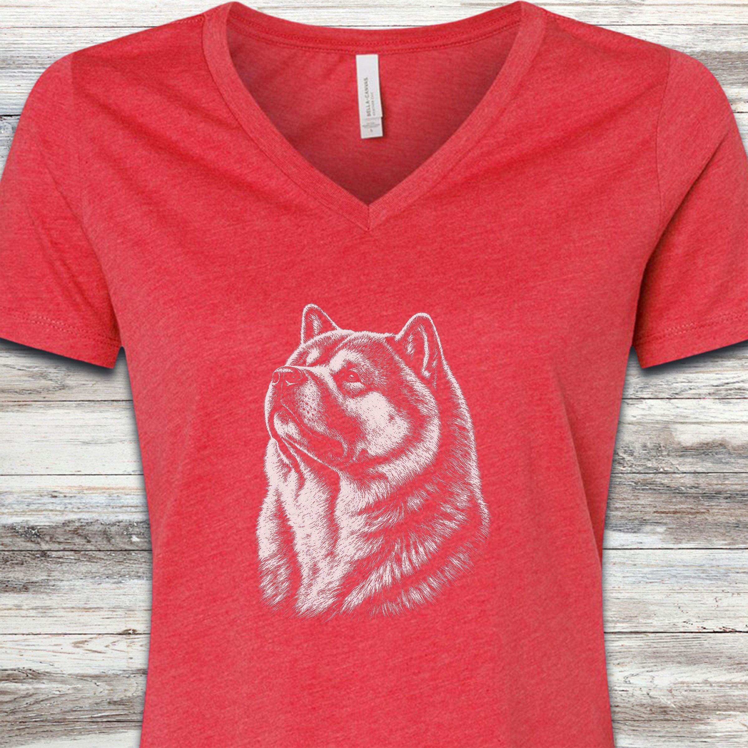 Akita Loyalty V-Neck Tee - Heather Red