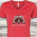 German Shorthaired Pointer Nope V-Neck Tee - Heather Red
