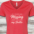 Shetland Sheepdog Find Me V-Neck Tee - Heather Red