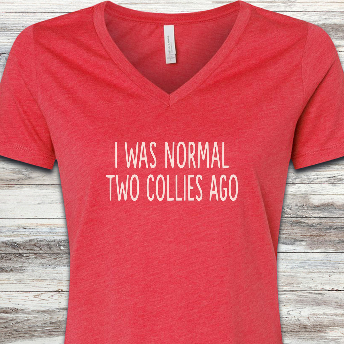 Collie Normal V-Neck Tee - Heather Red
