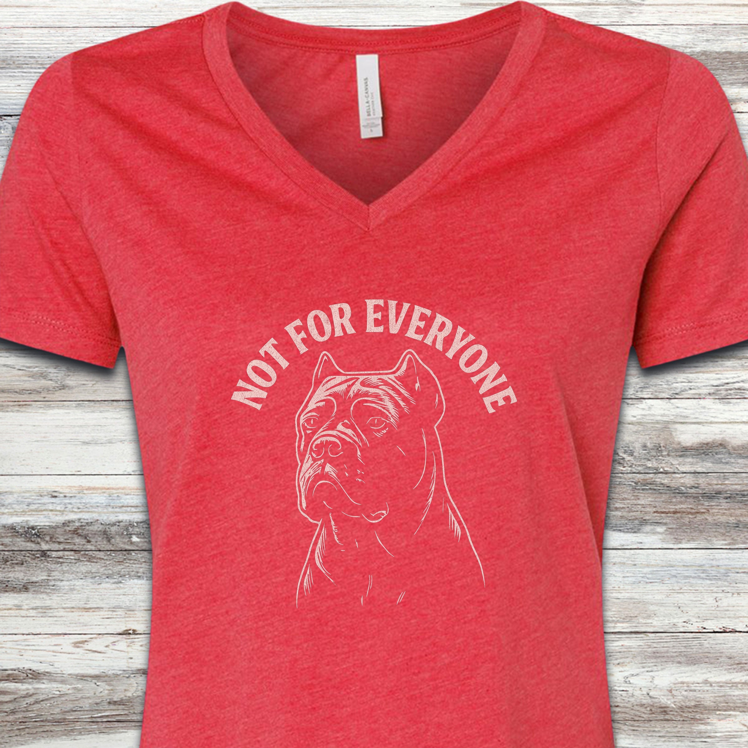 Cane Corso Not Everyone V-Neck Tee - Heather Red