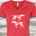 Clowns or Jokers Pointer V-Neck Tee - Heather Red