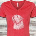 Wheaten Terrier Loyalty V-Neck Tee - Heather Red