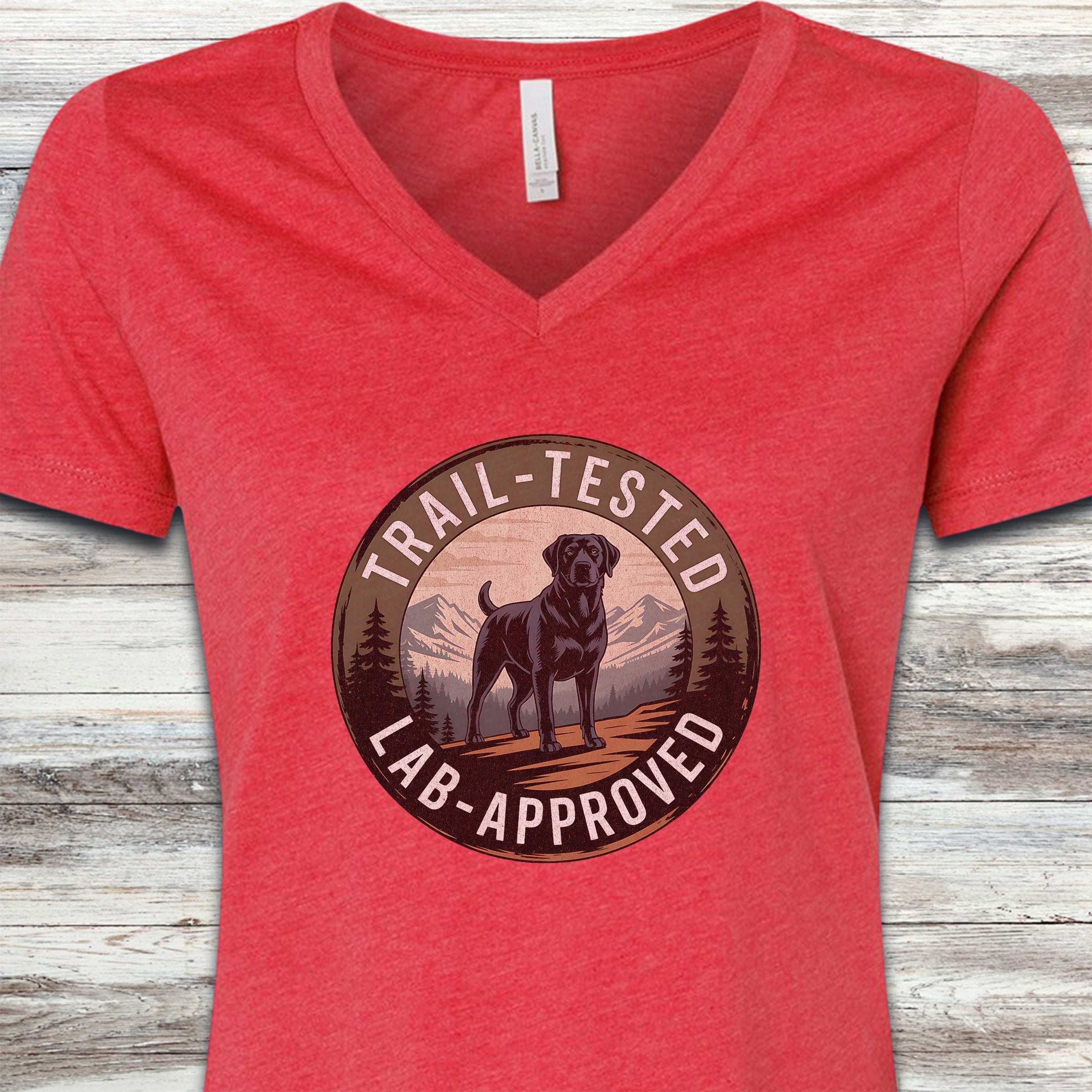 Trail Tested Lab Approved V-Neck Tee - Heather Red