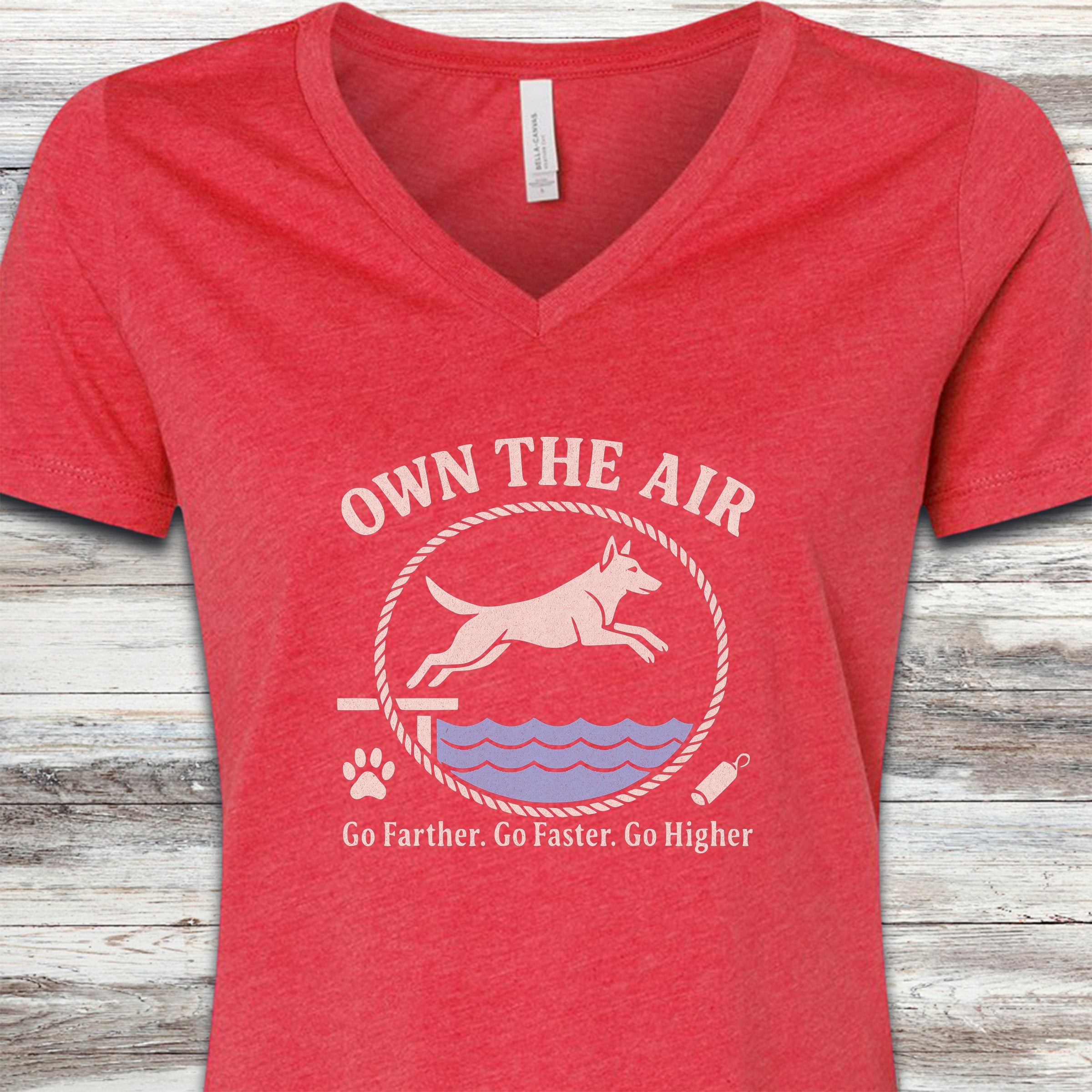 Belgian Malinois Own The Air V-Neck Tee - Heather Red
