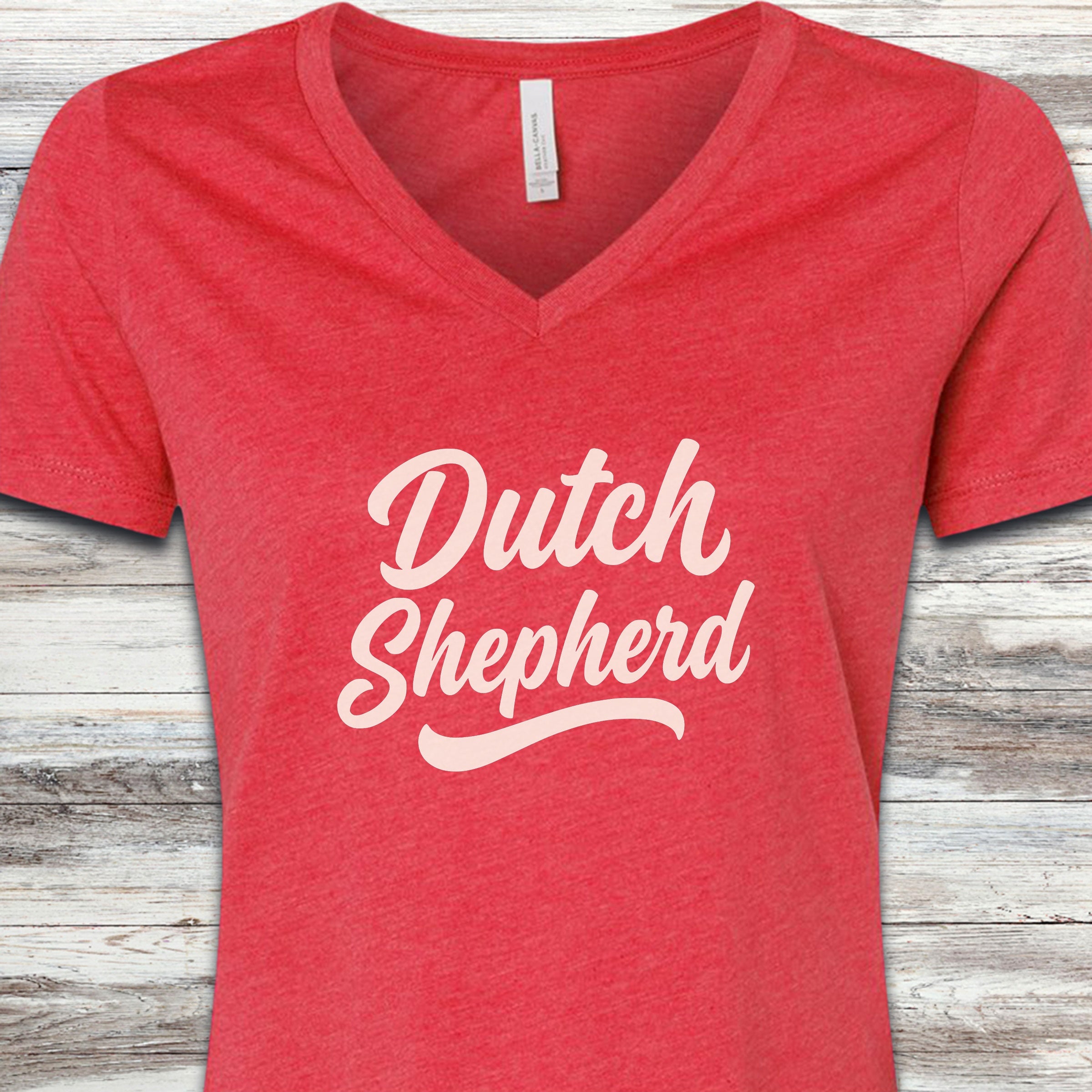 Dutch Shepherd Team V-Neck Tee - Heather Red
