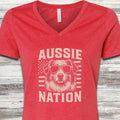Australian Shepherd Nation V-Neck Tee - Heather Red