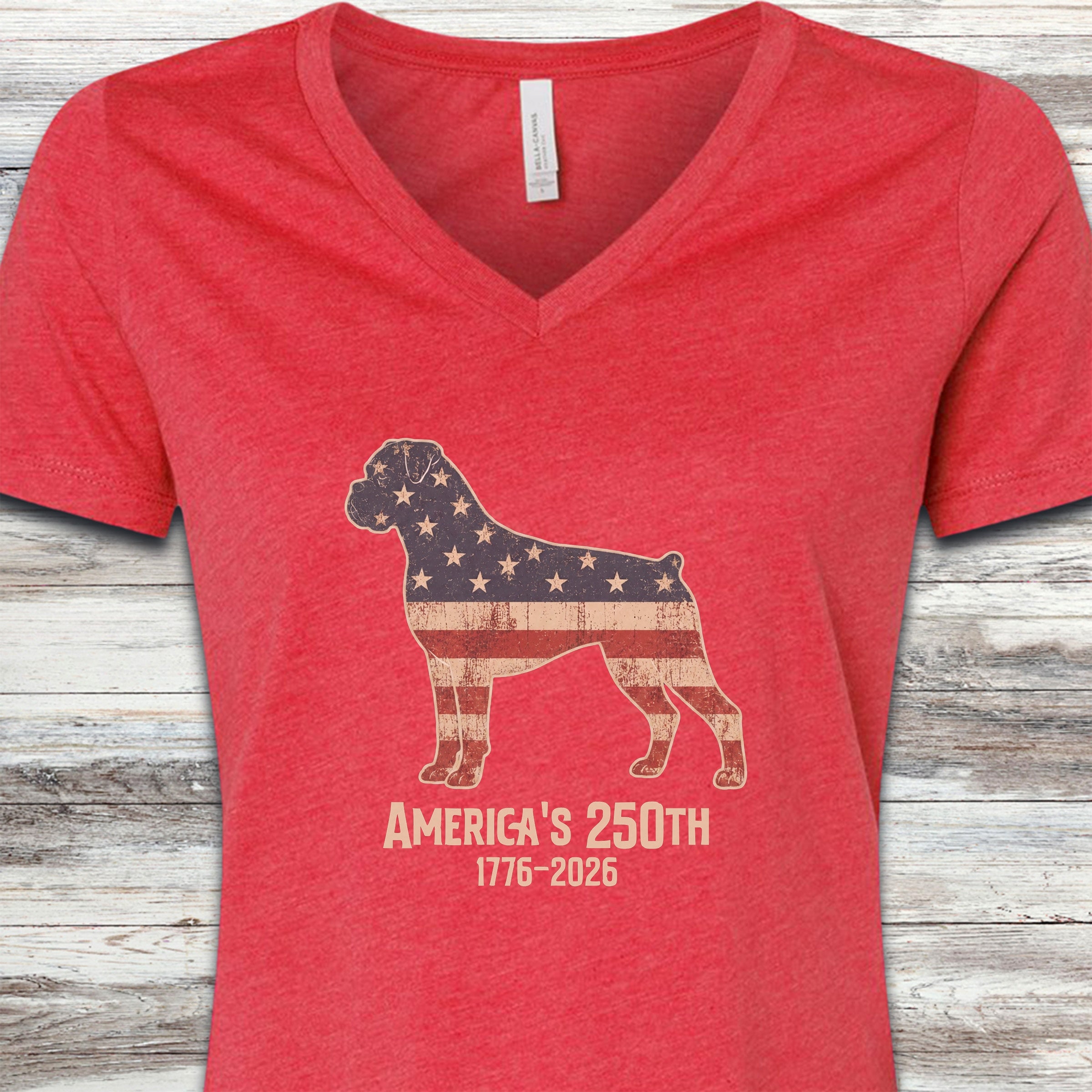 Boxer 250 V-Neck Tee - Heather Red