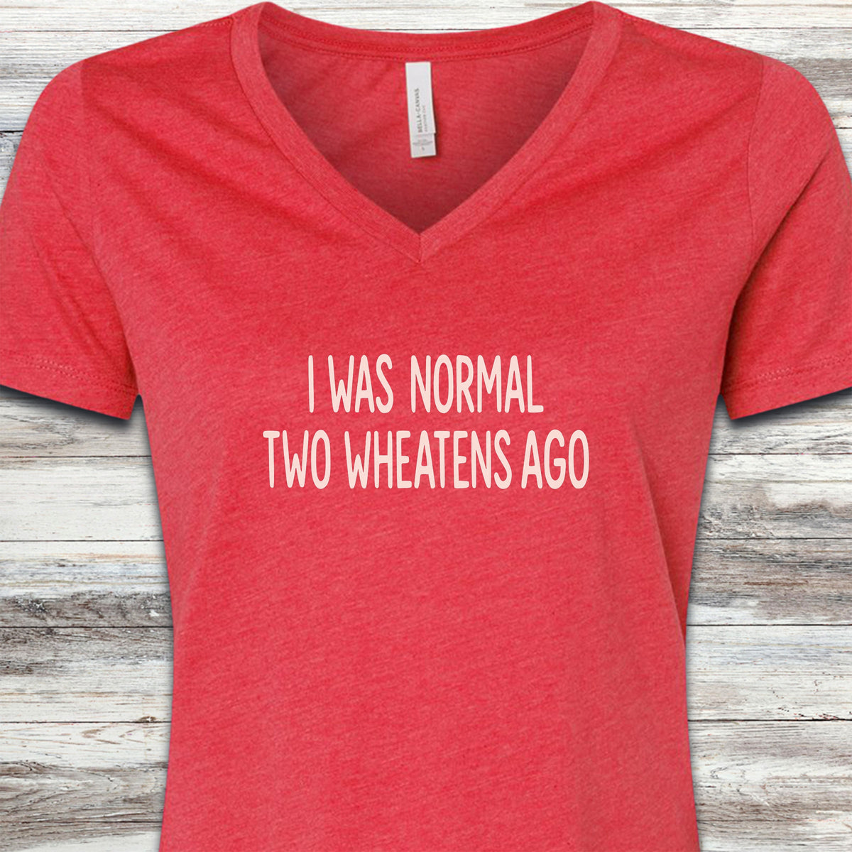 Wheaten Terrier Normal V-Neck Tee - Heather Red