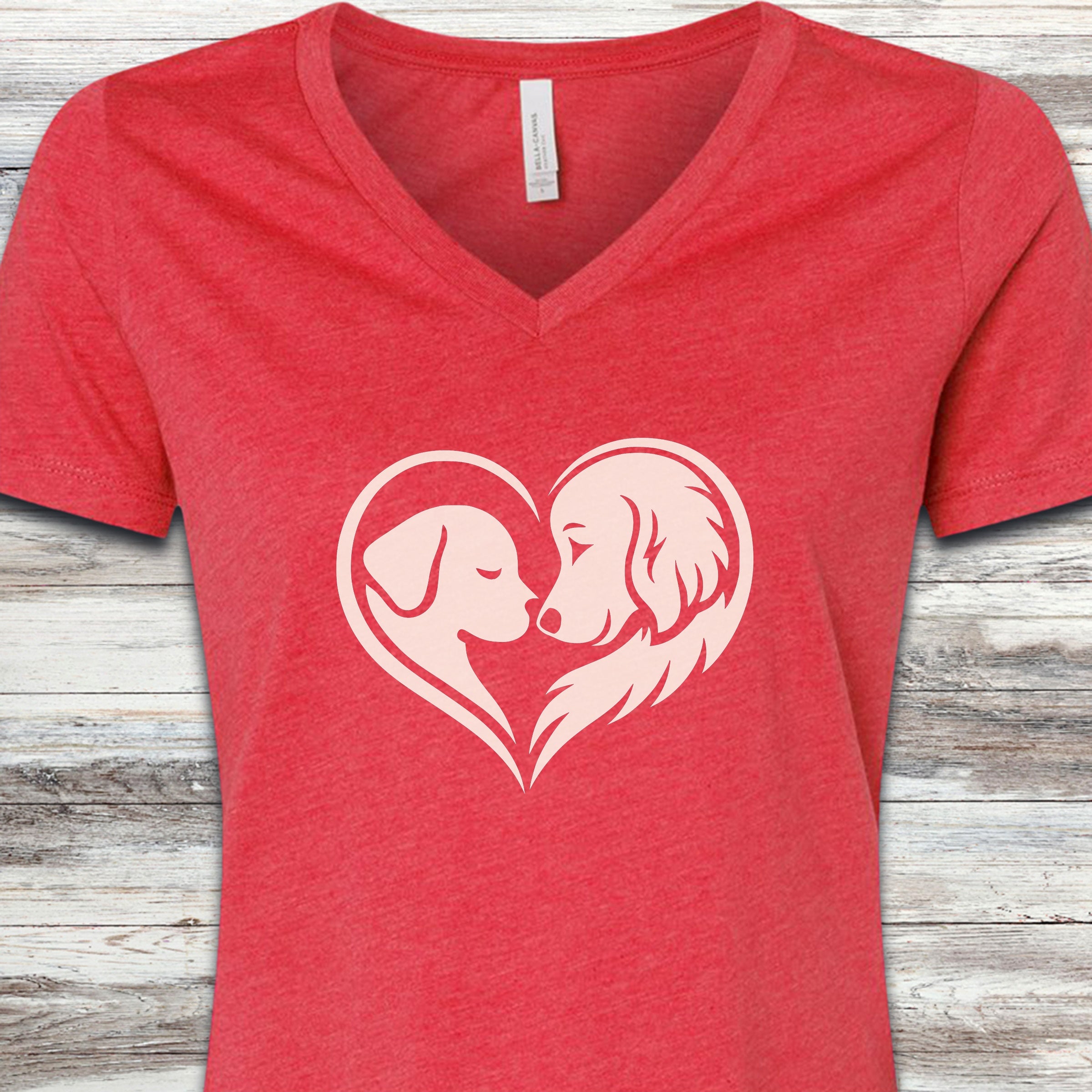 Dog Wear Studio Logo V-Neck Tee - Heather Red