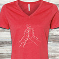 Together V-Neck Tee - Heather Red