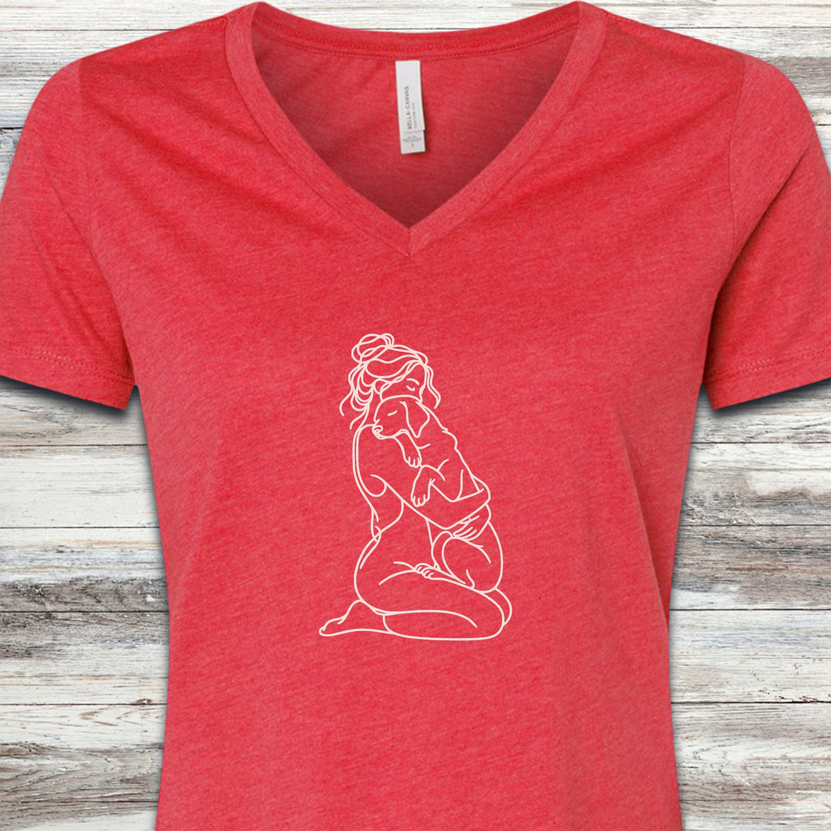 Security V-Neck Tee - Heather Red