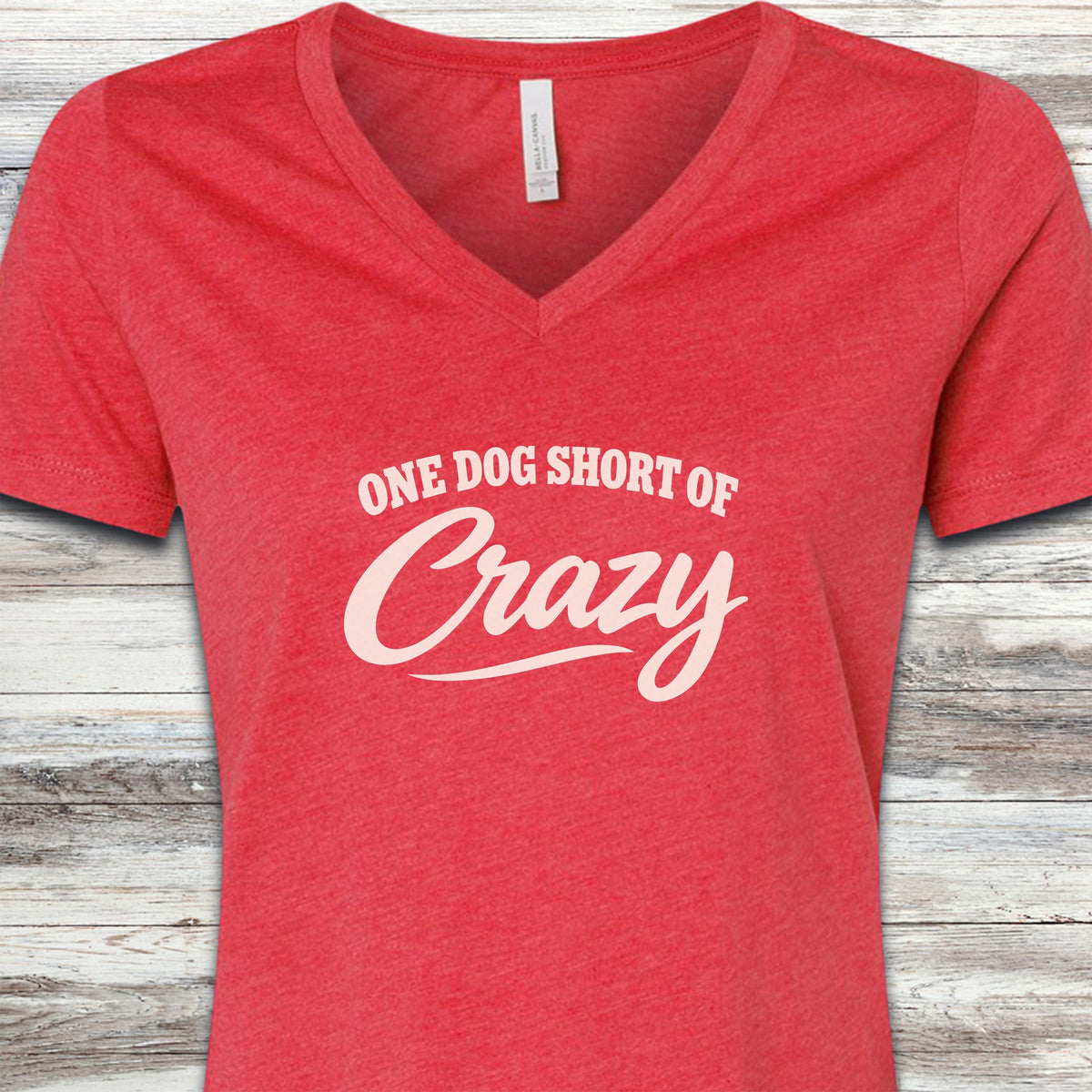 Short of Crazy V-Neck Tee - Heather Red