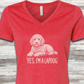 Goldendoodle Lapdog V-Neck Tee - Heather Red