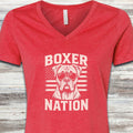 Boxer Nation V-Neck Tee - Heather Red