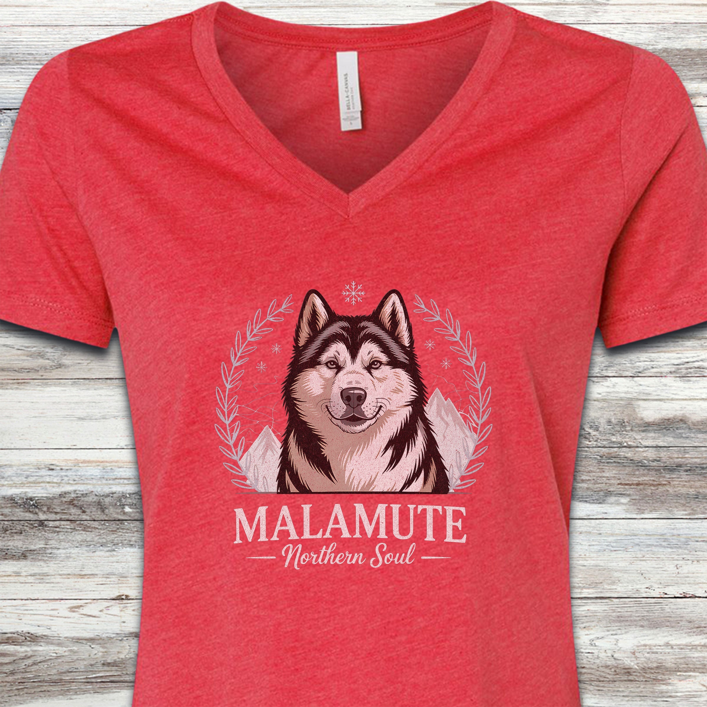 Malamute Northern Soul V-Neck Tee - Heather Red