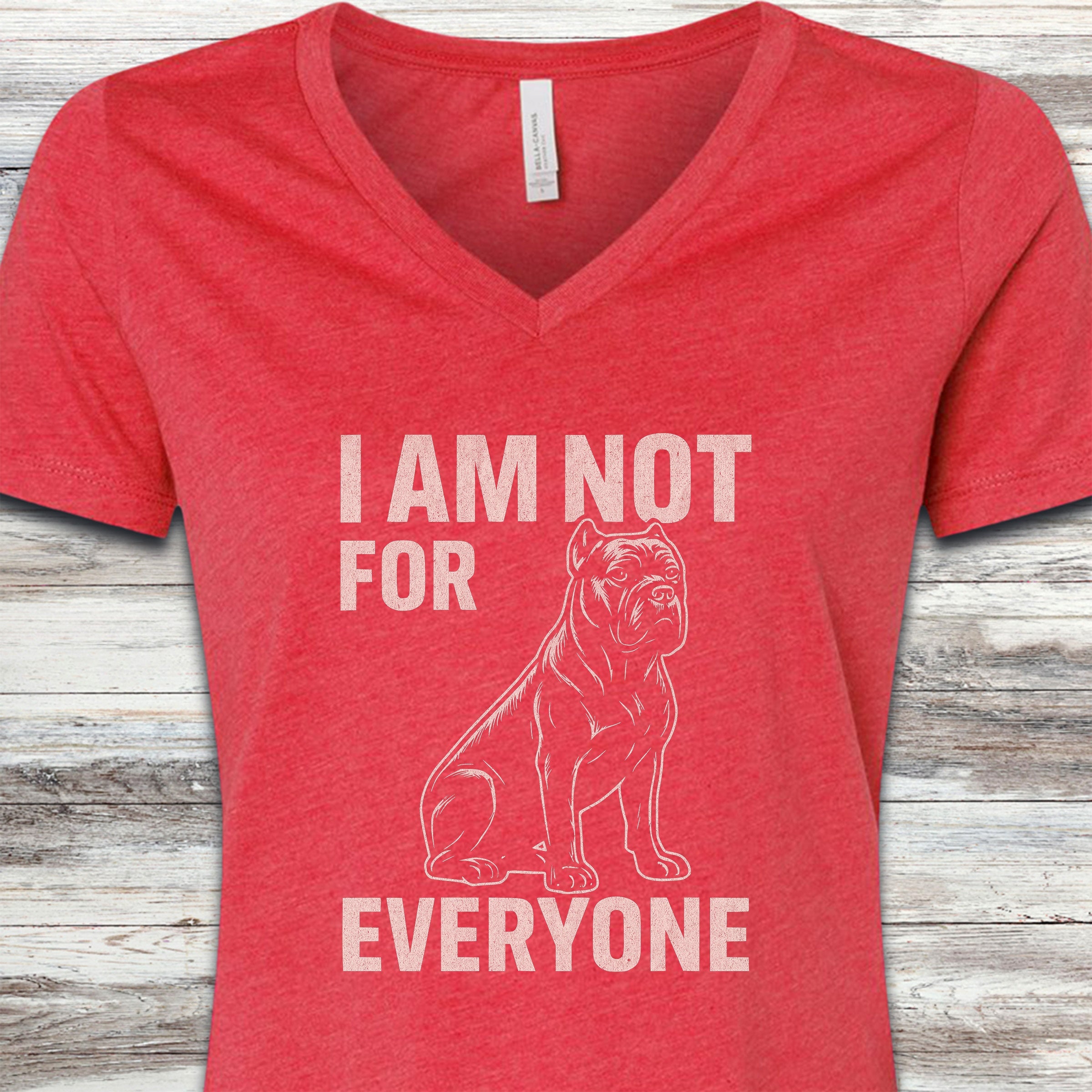 Cane Corso Not 4 Everyone V-Neck Tee - Heather Red