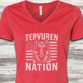 Belgian Tervuren Nation V-Neck Tee - Heather Red