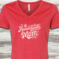 Aussiedoodle Groovy Mom V-Neck Tee - Heather Red