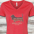 Basset Hound 250 V-Neck Tee - Heather Red
