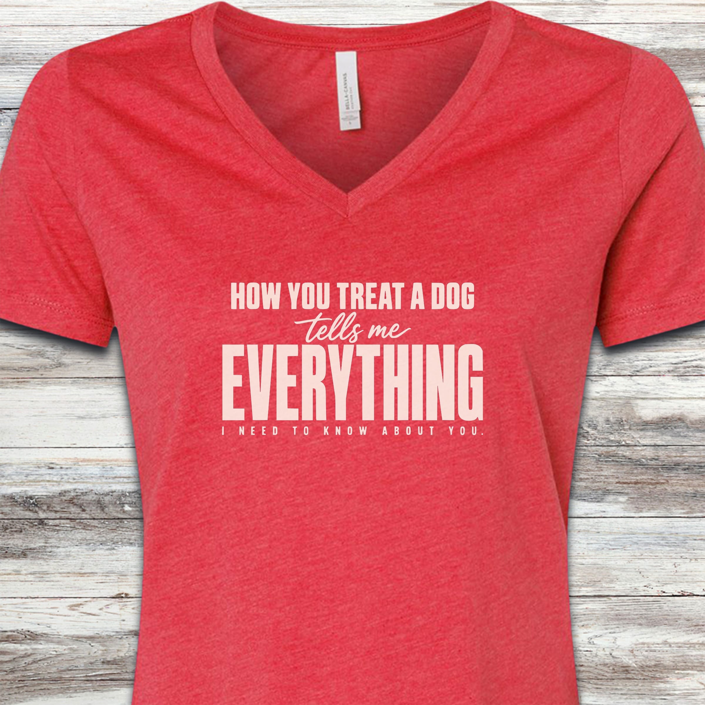 Everything V-Neck Tee - Heather Red