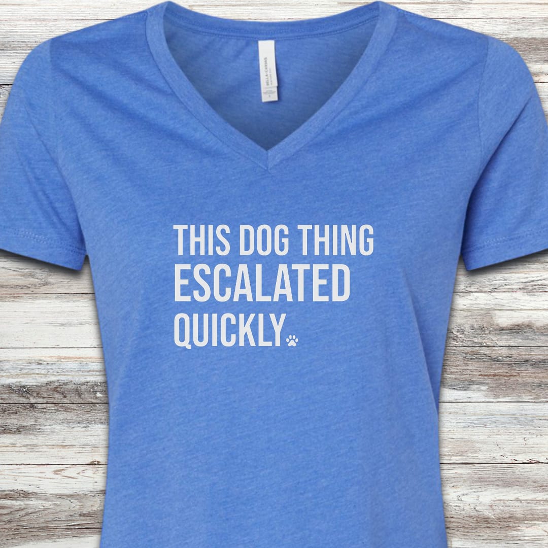 This Escalated Quickly V-Neck - Heather True Royal