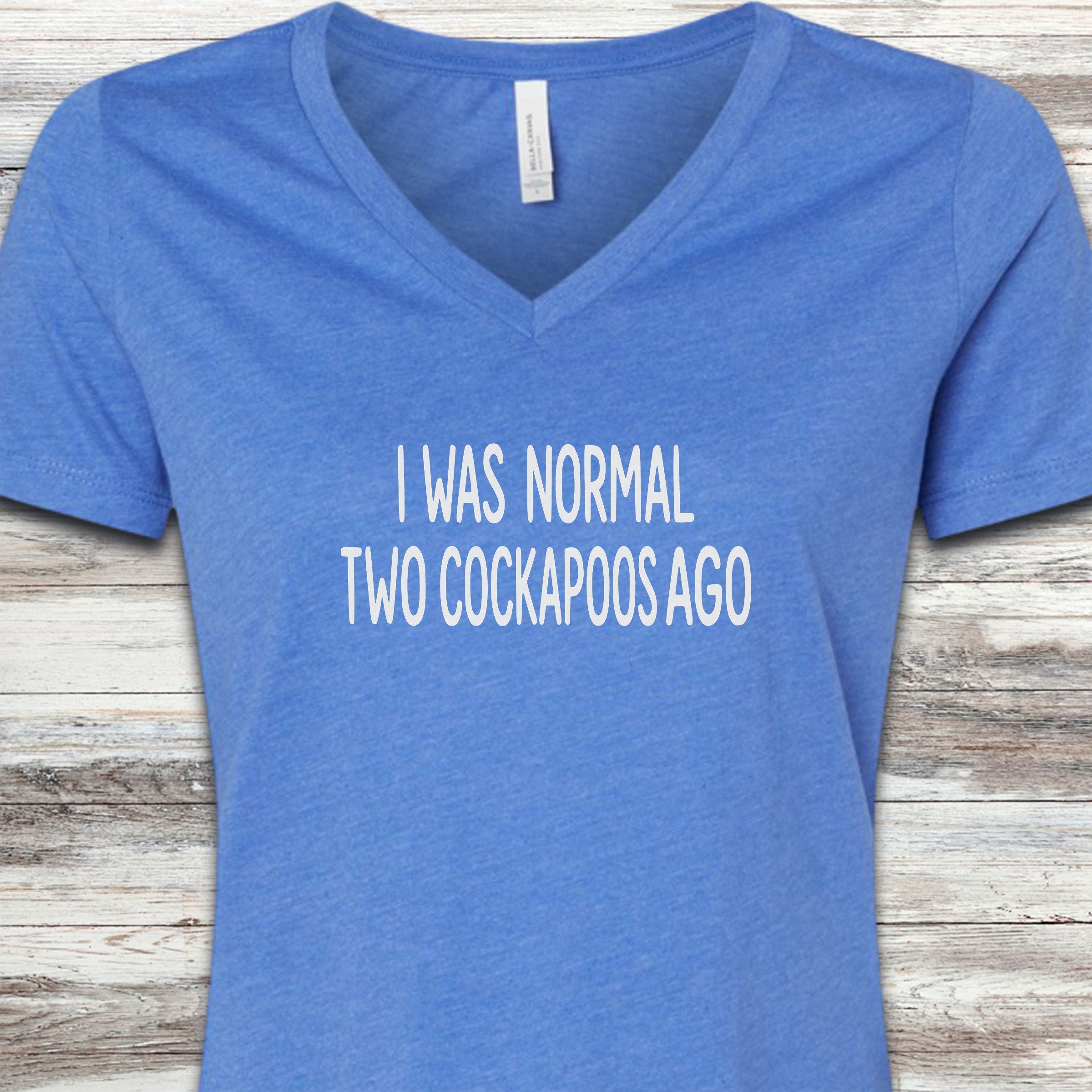 Cockapoo Normal V-Neck Tee - Heather True Royal