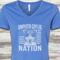 Smooth Collie Nation V-Neck Tee - Heather True Royal