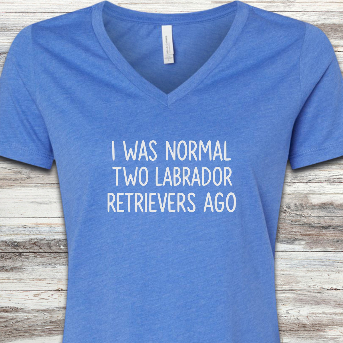 Labrador Retriever Normal V-Neck Tee - Heather True Royal