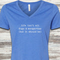 Dogs & Margaritas V-Neck Tee - Heather True Royal