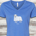 Dalmatian Boo V-Neck Tee - Heather True Royal